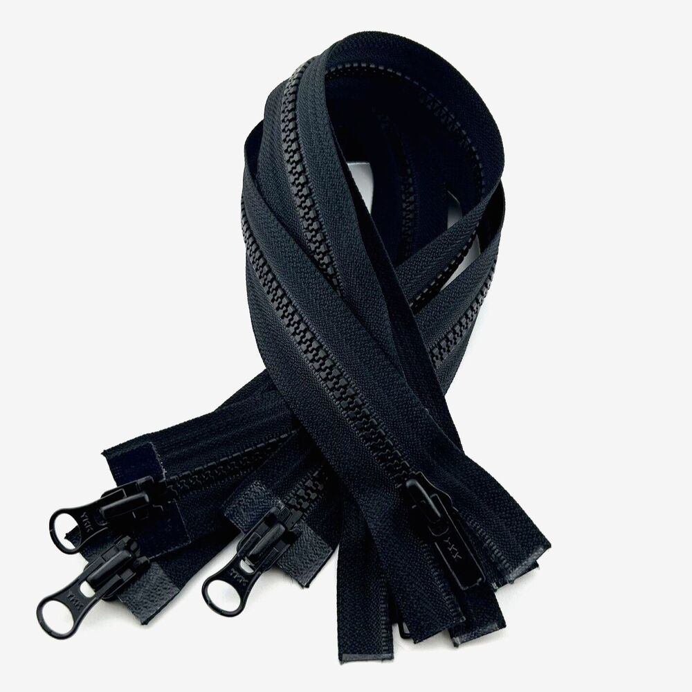 16 in. YKK ® #5 Vislon  2-Way Molded Plastic Zipper Closed Top/Bottom Black 3pk.